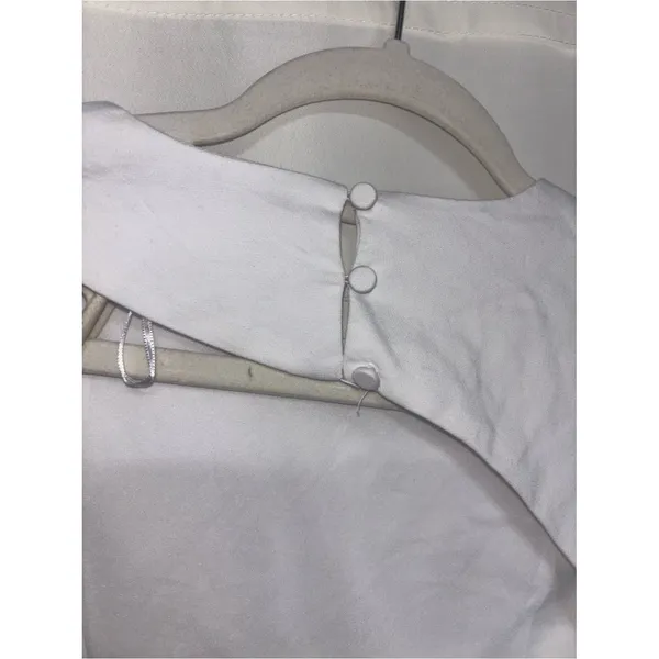 Zara Asymmetric one Sleeve Backless White Structure Bodysuit Large Minimalist - Image 4