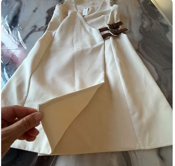 Vestido Anthropologie Wrap Crema Talla XS Nuevo con Etiqueta - Image 3