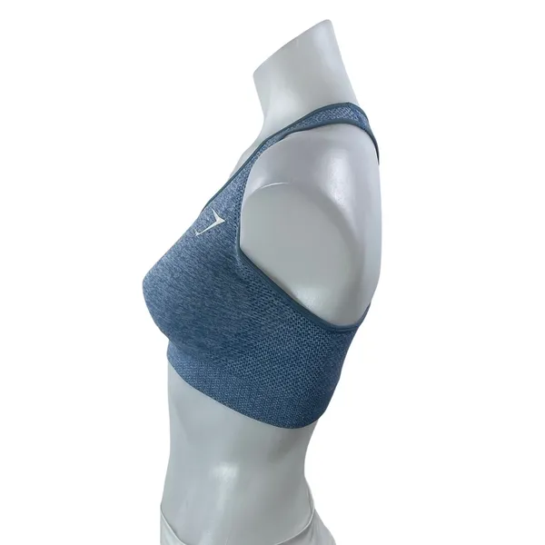 Gymshark Women's Blue Racerback Workout Yoga Athletic Sports Bra Crop Top Size S - Image 2