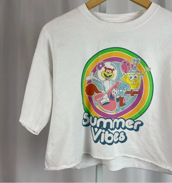 Nickelodeon Spongebob Squarepants Medium Graphic Crop Top Y2K 90's Cartoon - Image 6