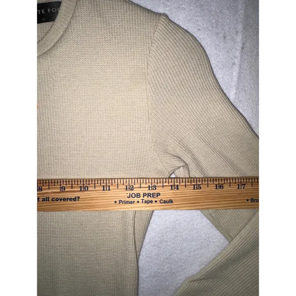 White Fox Still the One Waffle Knit‎ Long Sleeve Bodycon Mini Dress WHT FX Logo - Image 5