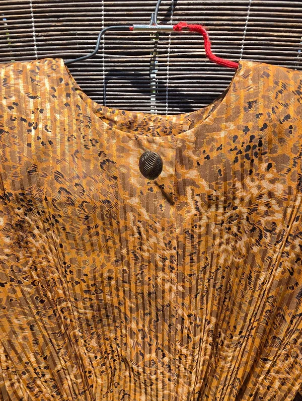 vintage 1980s Leslie Fay sheer animal-print midi dress 10 - Image 3