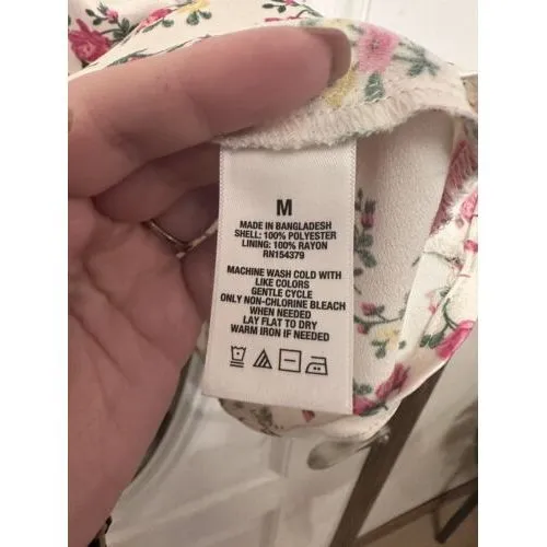 Aeropostale Mini Dress Medium White Ivory Pink‎ Floral Y2K - Image 7