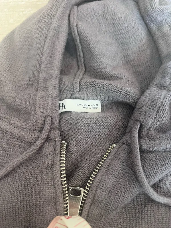 Zara HOODED KNIT CARDIGAN - Image 3