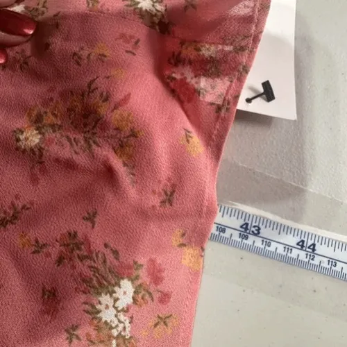 Reformation Midi Dress Luciana 0 Pink Floral Lace‎ Up Back Cottagecore Romantic - Image 8