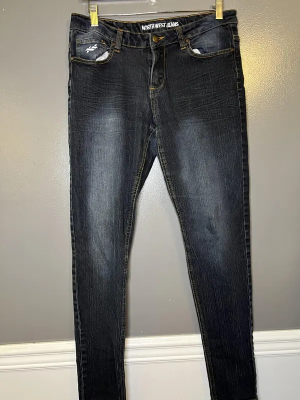 North West Jeans Womens 10 Blue Dark Wash Mid Rise Skinny Stretch Denim - Image 2