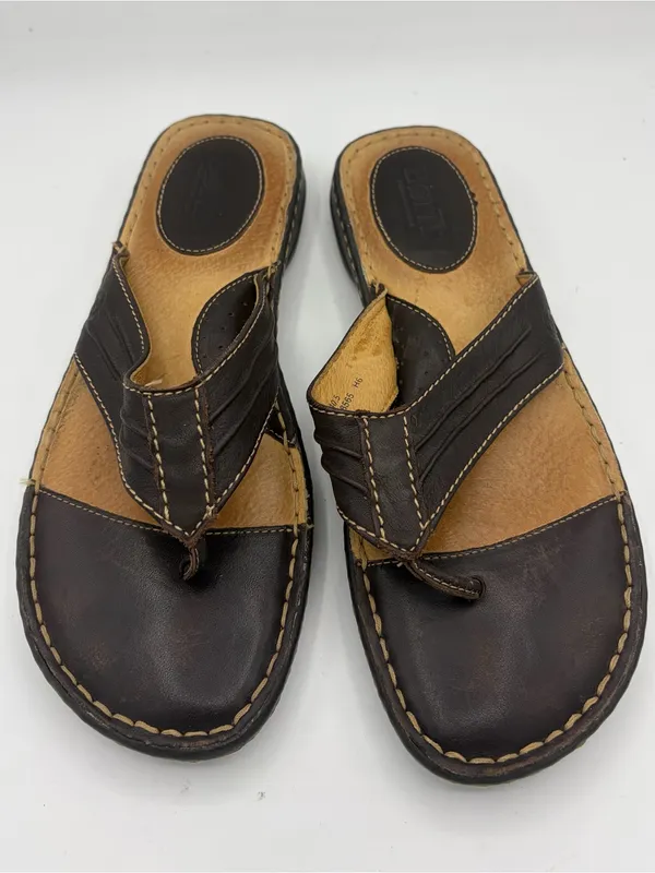 Born brown leather thong flip flop sandals women’s 9 comfort casual vacation - Image 2