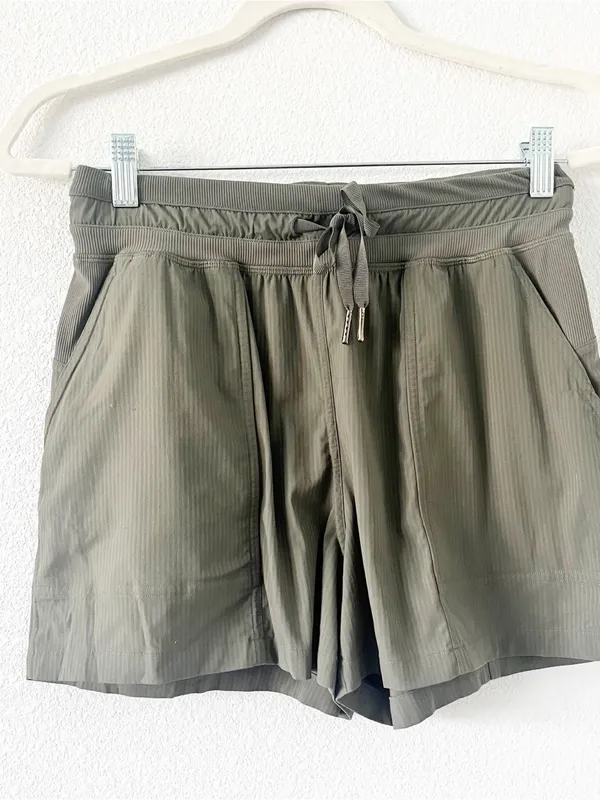 Lululemon Army Green Dance Studio High-Rise Shorts - Image 2