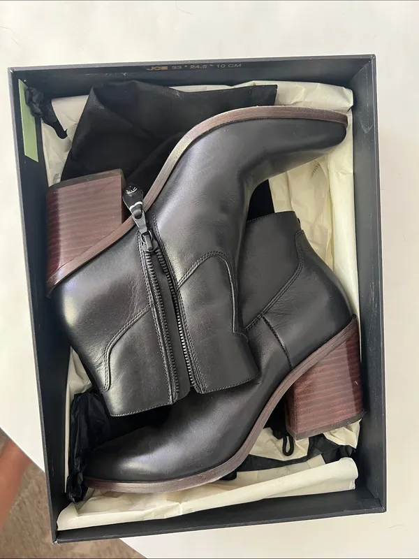 RAG AND BONE BLACK LEATHER RAZOR BOOTIES 7.5M - Image 5