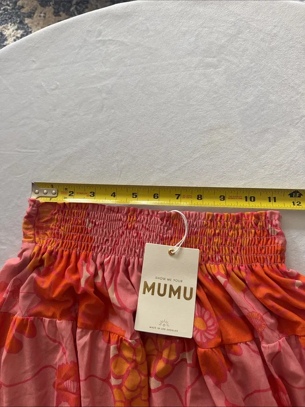 Show Me Your MuMu Pink & Orange Floral Tiered Skirt - Image 2