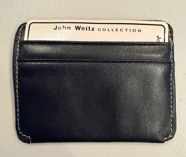 VINTAGE: John Weitz Collection | leather card wallet with ID window - Image 8