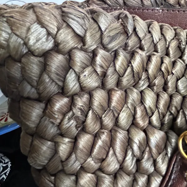 Juicy Couture Y2K Woven Straw Nautical Anchor Charm Tote Bag Brown - Image 6