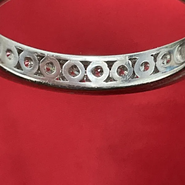 D'Joy‎ 925 Sterling Silver Channel Diamonique Size 8 Ring Wedding - Image 4