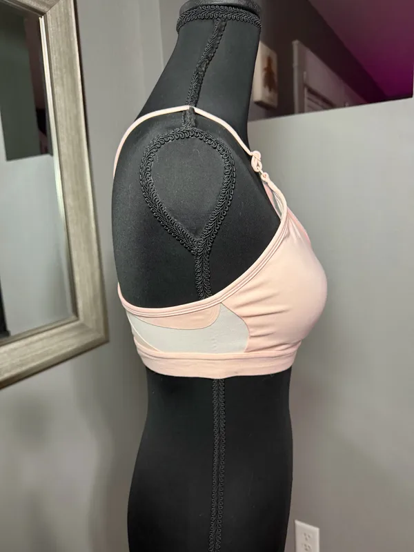 Nike Dri-FIT Indy Light-Support Padded V-Neck Pink Sports Bra Medium - Image 5
