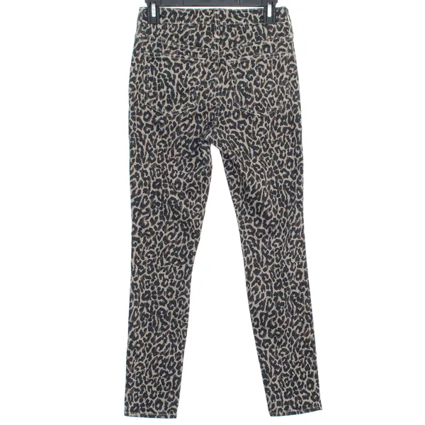J Crew Womens Jeans 10" High Rise Toothpick Leopard Zip Fly Brown Black 25 ER - Image 2