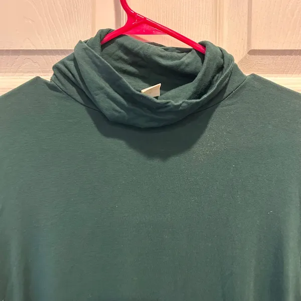 Old Navy Luxe‎ Long Sleeve Turtleneck Top Deep Teal Green Size Large Minimalist - Image 2