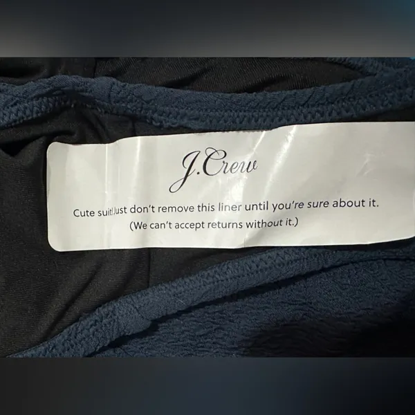 139 J.Crew | NWT Women’s Bikini Bottom Textured Dark Navy (size S) - Image 9