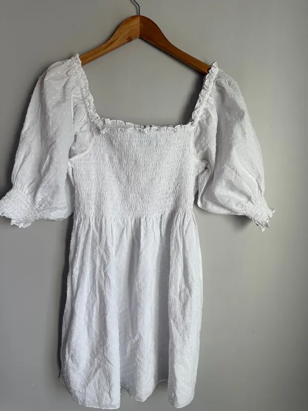Hill House The Athena Nap Dress in white Swiss dot Small - Image 2