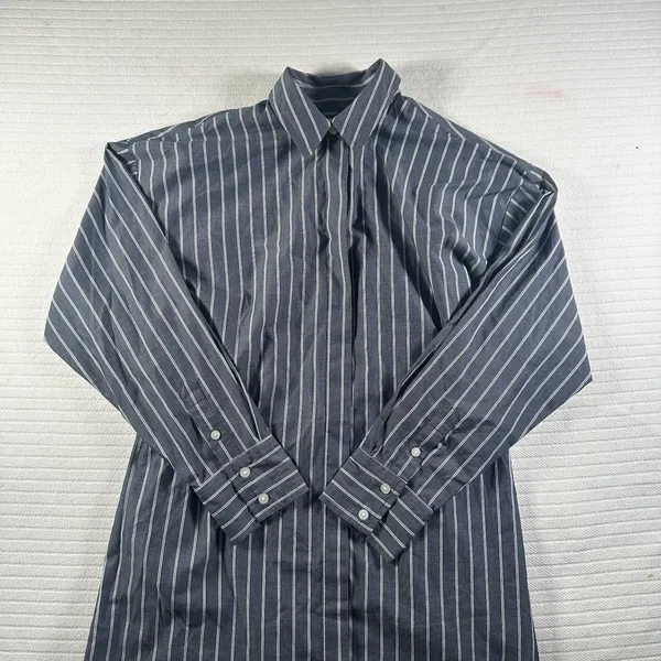 Abercrombie & Fitch Women’s XSP Striped Button Up Shirt Blue Slim Fit - Image 2