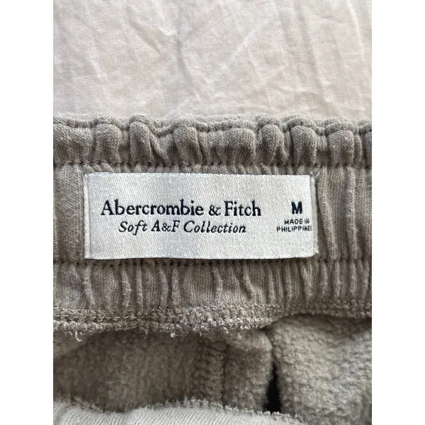 Abercrombie‎ & Fitch Taupe Cargo Sweatpants Joggers Soft A&F Collection Size M - Image 4