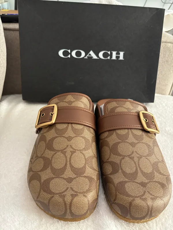 Coach Signature Canvas Mules Sz10 Unisex - Image 8