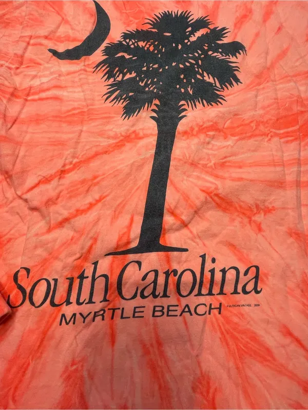 Myrtle Beach South Carolina Coral Tie-Dye Lng Slv T Shirt Women Sz XS/S Palmetto - Image 6