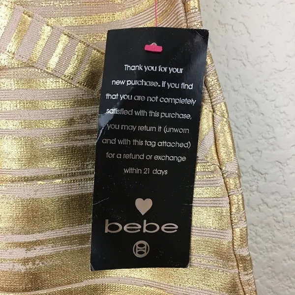 NWT BEBE Gold Foiled Bandage Dress XS - Image 8