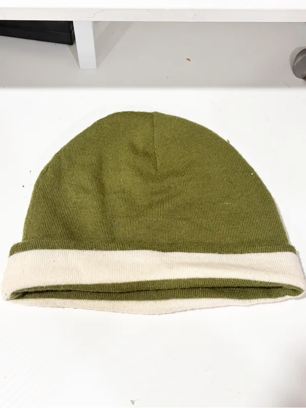 Coach Green and Cream Wool Beanie Hat Unisex - Image 4