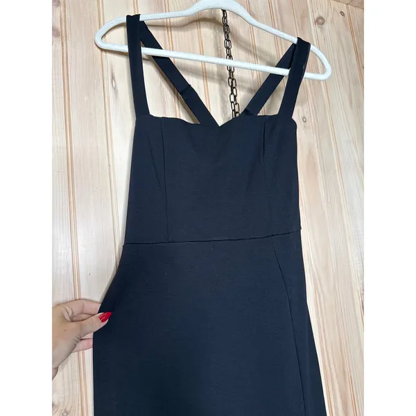 NWT Lulus Rumi Black Sleeveless Column Midi Dress Bodycon Criss Cross Party Sz M - Image 4