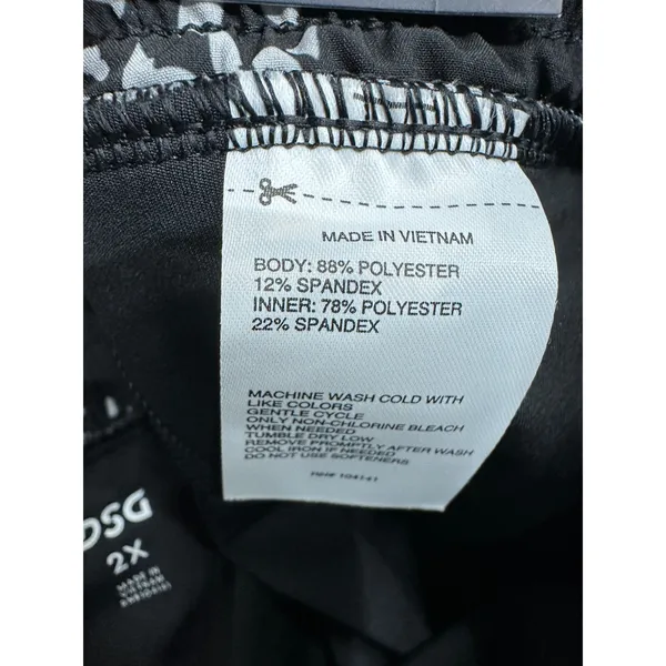 DSG Womens 2X Black White Mixed‎ Camo 2-in-1 Running Shorts Compression DAW11193 - Image 8