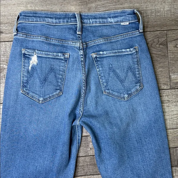 MOTHER The Tripper Ankle Fray Blue Distressed Straight Leg Jeans - Image 6