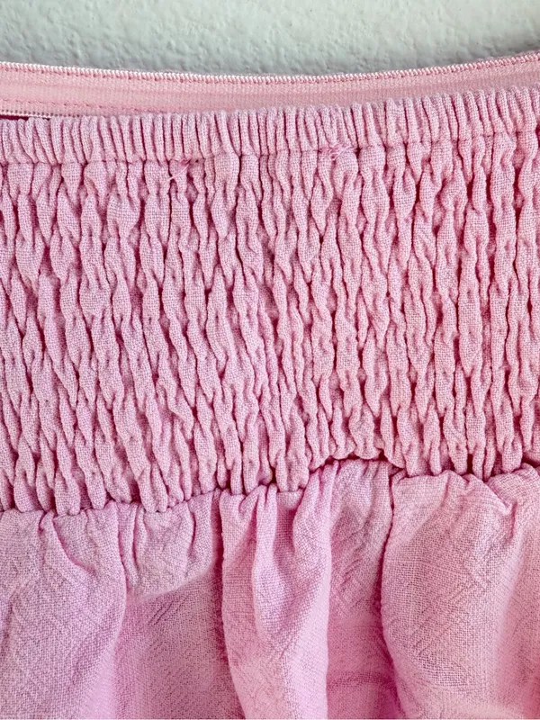 Peppermayo Pink Smocked Mini Skirt XS Ruffle Fairy Coquette - Image 8