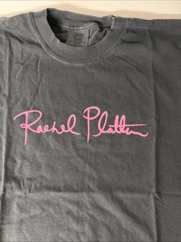 Sz Xs new Rachel Platten Gray Tee with Pink Script Logo this is my fight song - Image 2