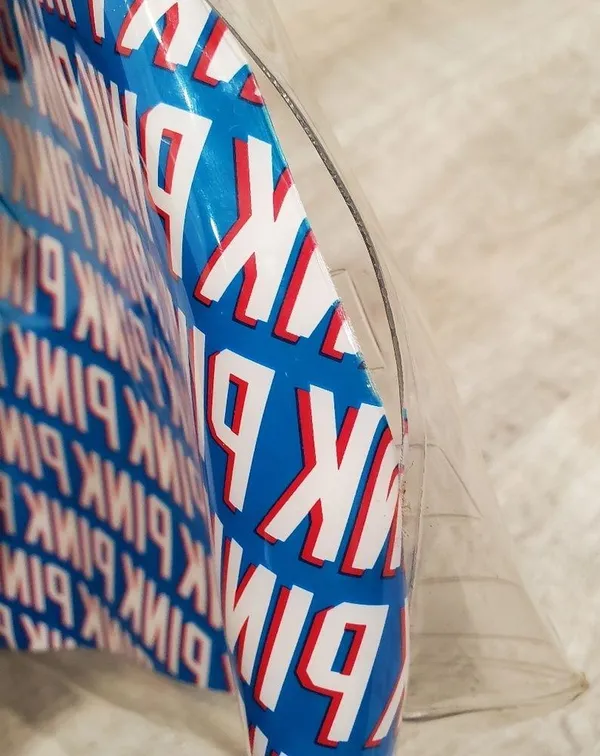 FLAWED NWT Victoria's Secret PINK Red White and Blue American Flag Cosmetic Bag - Image 5