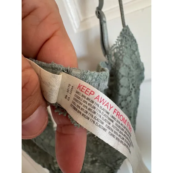 Free People Mya sage‎ green lace bralette size medium - Image 5