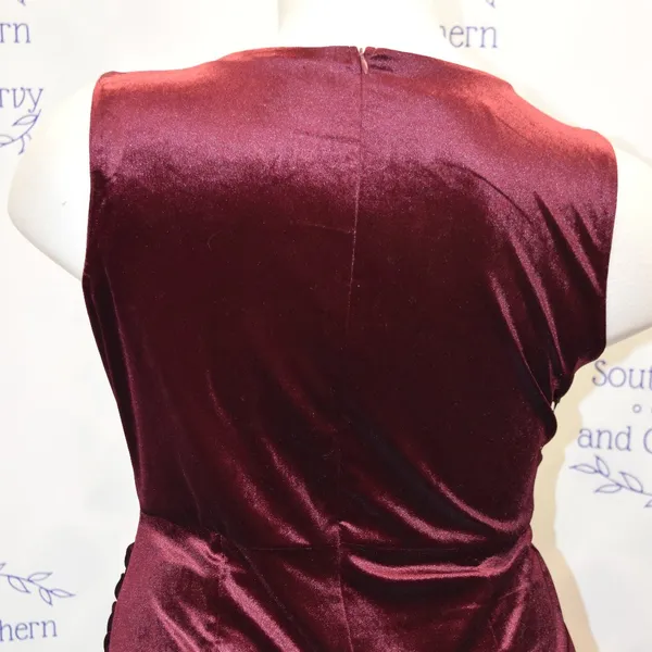 NWT Ababalaya Burgundy Velvet Maxi Dress (Formal) Size XXL - Image 6