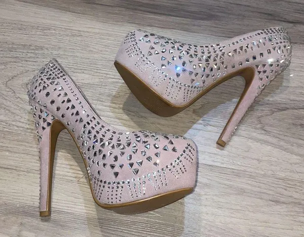 Chinese Laundry Elise sparkle platform heels with silver rhinestone 6 - Image 2