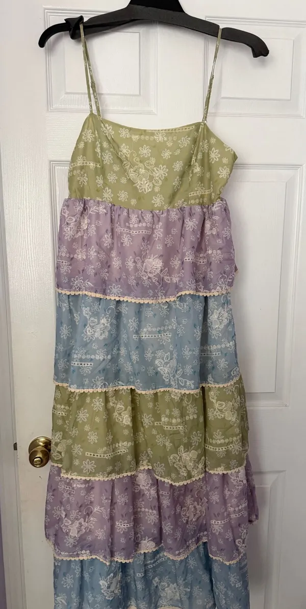 English Factory Floral Print Maxi Tiered Dress - Image 2