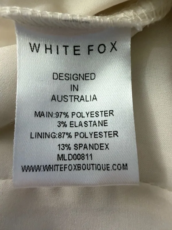 White Fox The Moment I Met You Mini Dress Cream Black Polka Dot XS - Image 4