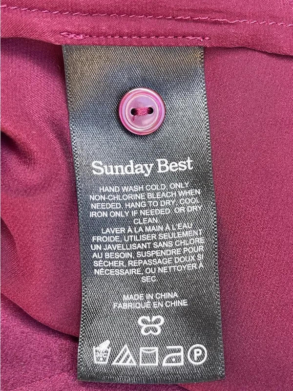 Aritzia Sunday Best 100% silk Square-Neck Babydoll Dress Burgundy wedding guess - Image 5