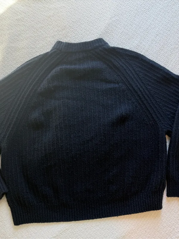 Madewell Ribbed Cotton Wool Blend Sweater XS Deep Indigo Navy - Image 3
