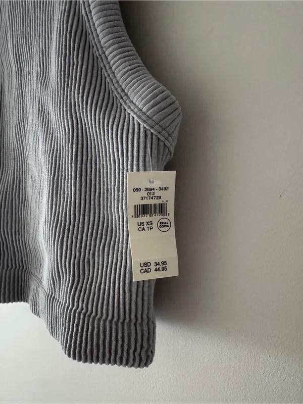Aerie NEW!! Gray Ribbed Superchill Seamless High Neck Bra Top - Image 3