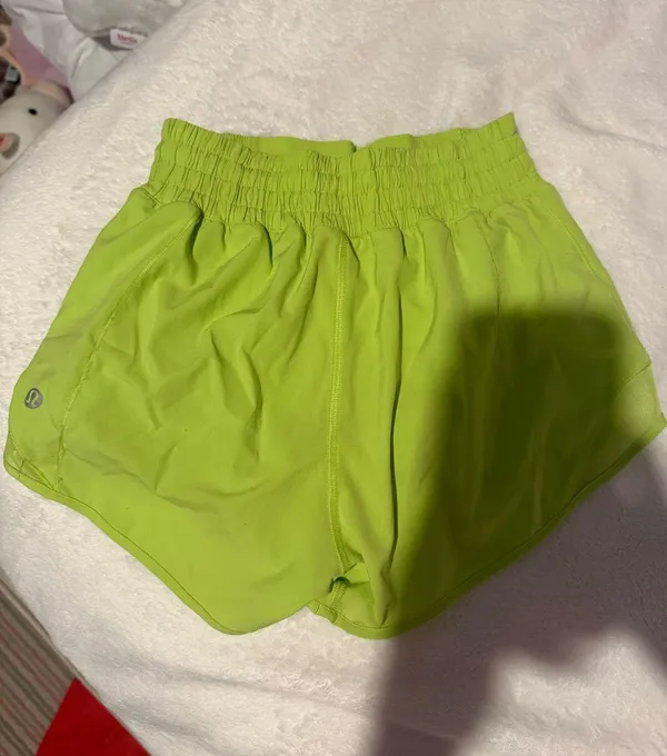 Neon Green Lululemon Shorts Hotty Hot 4INCH - Image 2