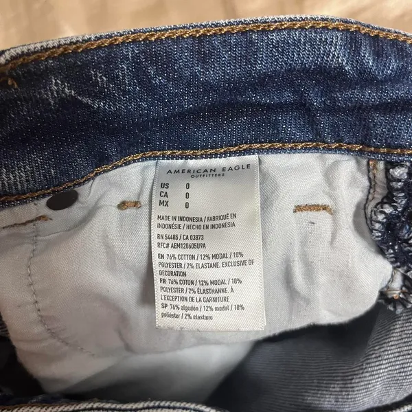 American Eagle ੈ✩‧₊˚  blue denim high waisted shorts - Image 3