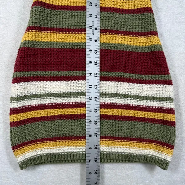 Zara Womens Striped Halter Mini Dress Green Red Yellow Small 4813/812/071 - Image 5