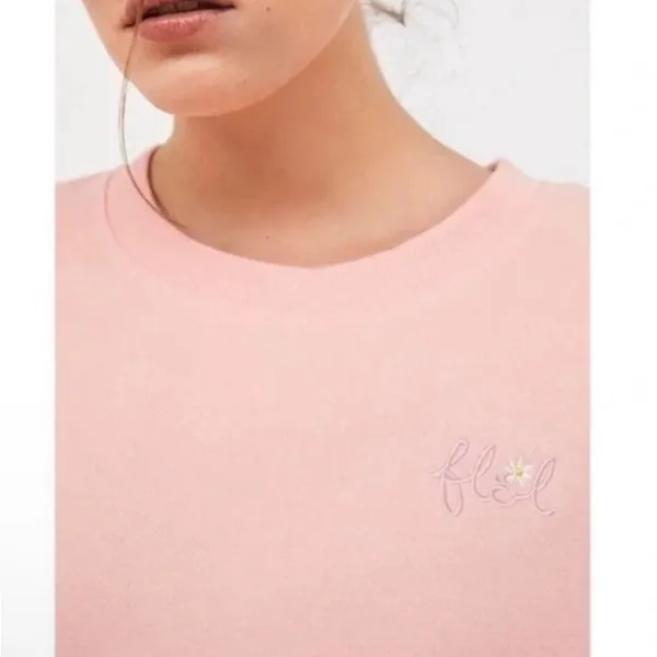 NWT For Love &‎ Lemons Alex Peach Pullover Embroidered Sweatshirt Sz Medium - Image 3