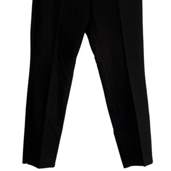 Zara Slim Straight Mid Rise Ankle Cropped Trouser Flat Front Pockets M Black - Image 3