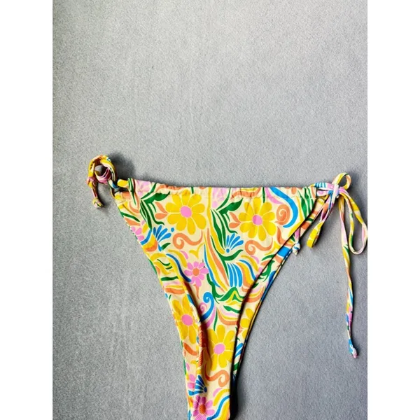 Aurelle‎ Floral Bikini Set Size Large Retro Tropical Tie Side Swim Set - Image 4