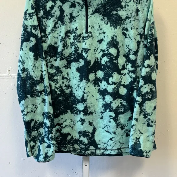 Columbia Abstract Fleece Quarter Zip Pullover Mint Green Blue Tie Dye Print XL - Image 4