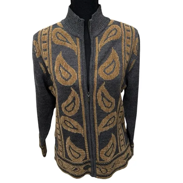 Pendleton Sweater Womens Small‎ Gray Cardigan Full Zip Wool Acrylic Jacket VTG - Image 6